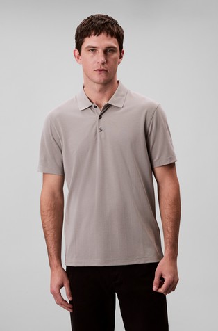 Short-sleeved polo in viscose-blend
