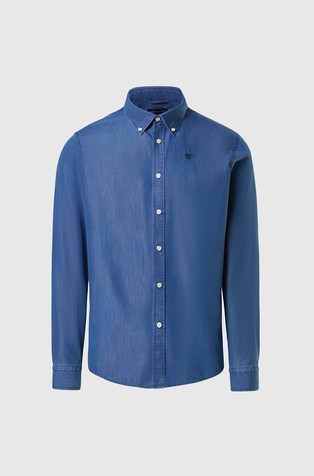 NORTH SAILS Regular fit srajca iz bombažne mešanice z videzom denima Modra - Blue 6