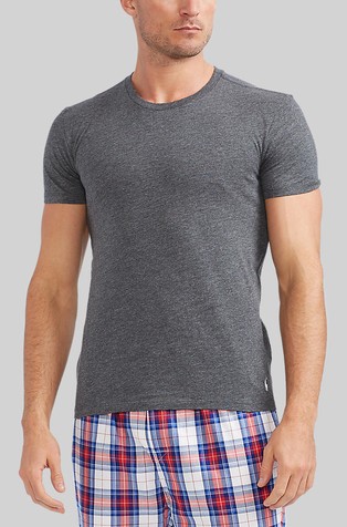 RALPH LAUREN Paket 3 slim spodnjih majic s kratkimi rokavi Večbarvna - Dark Blue/Gray/White 4
