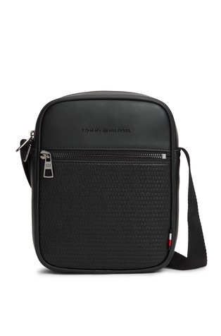 Woven Panel Crossbody Reporter Bag