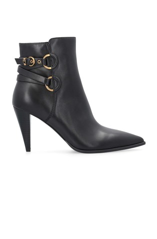 Heeled ankle boots with decorative straps