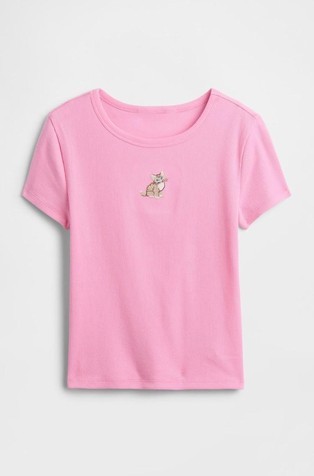 Rebrasta majica s kratkimi rokavi za malčice