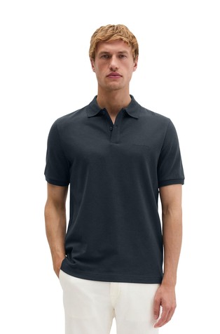 Slim fit cotton-blend short-sleeved polo