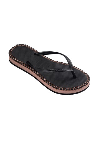 HAVAIANAS Loop Slim japonke s platformo Črna - Black 2