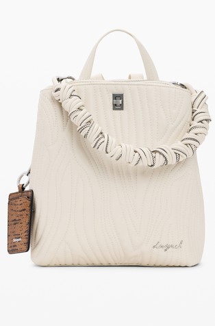 Small backpack with quilting and removable card holder