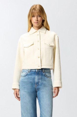 Buklé jakna iz mešanice bombaža in volne