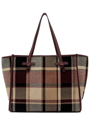 Marcella check-print tote