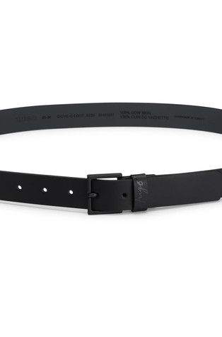 HUGO BOSS Italian-leather belt with logo keeper Black 3