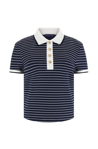 Striped polo T-shirt