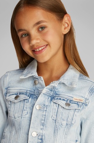 CALVIN KLEIN Slim Cotton Denim Trucker Jacket Blue 3
