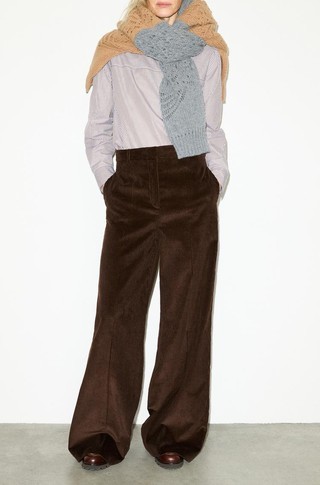 Wide-leg corduroy trousers