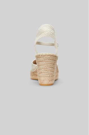 RALPH LAUREN Robby platneni sandali s polno peto z zasnovo espadril Bela - White 3