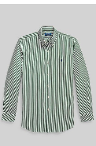 Custom Fit Striped Stretch Poplin Shirt