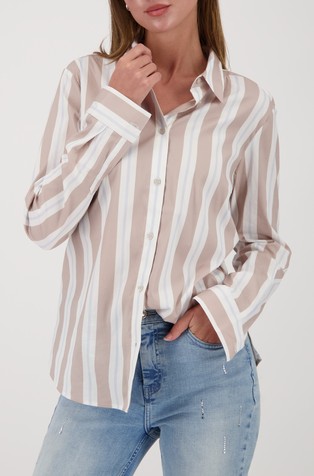 Striped shirt in cotton-blend