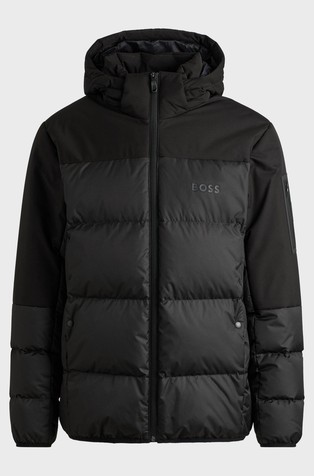 HUGO BOSS Water-repellent down jacket with detachable hood Black 5