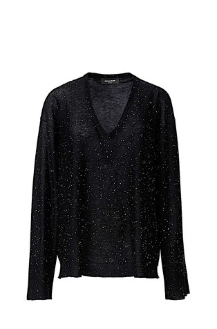 Oversize fit wool-blend sweater with sequins