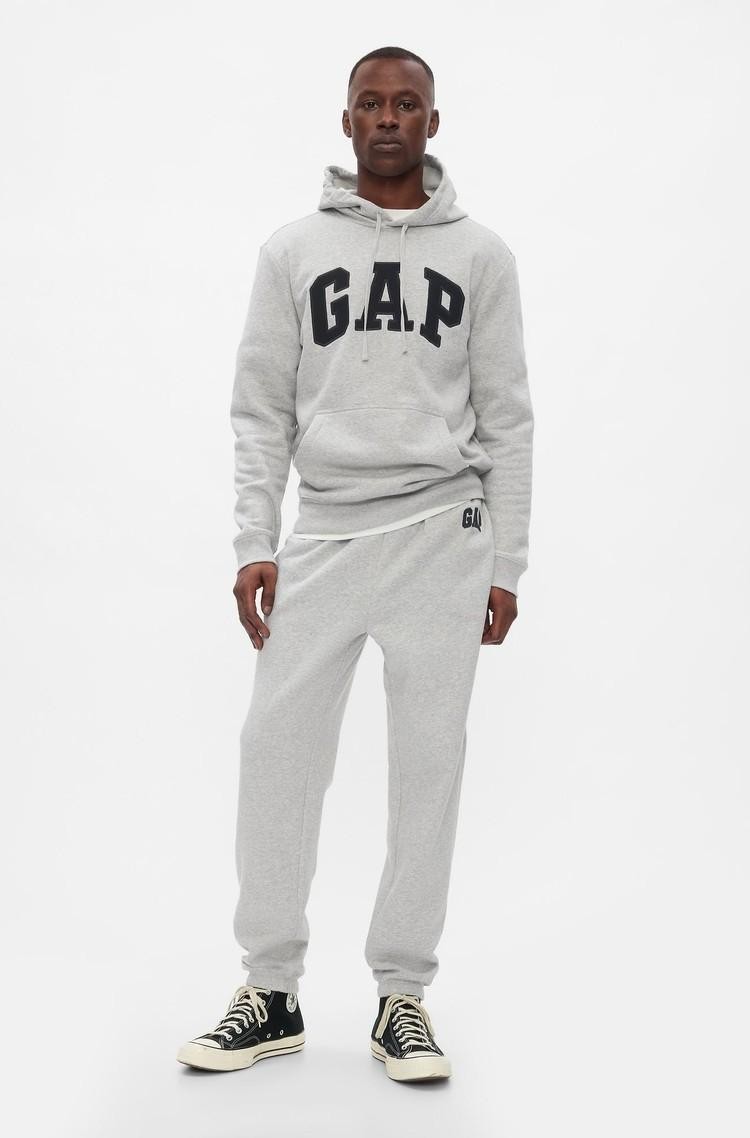 GAP Gap logo moški spodnji del trenirke Siva - Light Heather Gray 