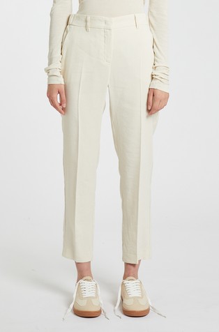Monochrome linen blend regular trosers