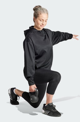 ADIDAS Game and Go pulover s kapuco in flisirano notranjostjo Črna - Black 4