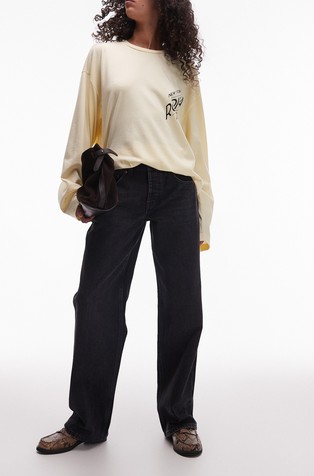 TSEMBER low rise wide leg fit jeans