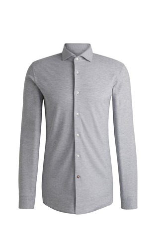 Slim fit srajca iz bombažne piké tkanine