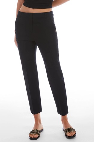 Slim-fit cotton satin trousers