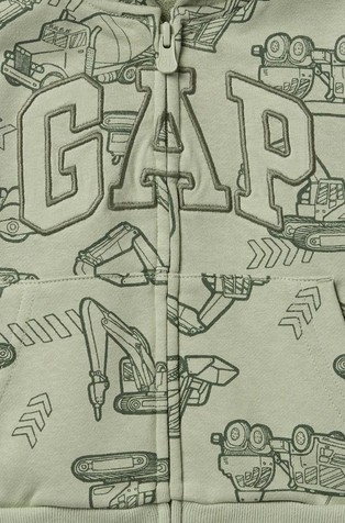 GAP Gap logo jopa s kapuco za malčke Zelena - Desert Sage 3