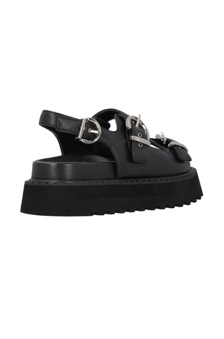 PINKO Kate usnjeni sandali s platformo Črna - Black 3