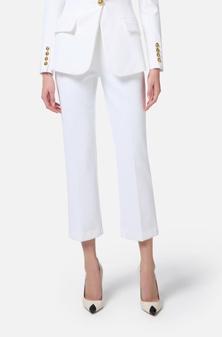 Stretch crêpe cropped trousers
