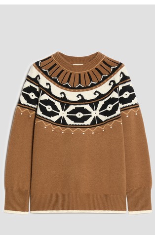 Wool-blend jacquard jumper