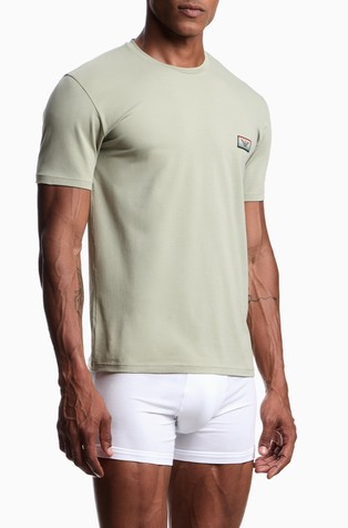 Spodnja majica s kratkimi rokavi iz raztegljivega bombaža