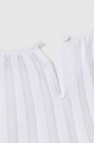 BENETTON Plisirana obleka s pasom Bela - White 3