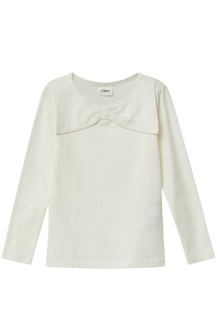 Majica z dolgimi rokavi in dekorativno pentljo ob ovratniku