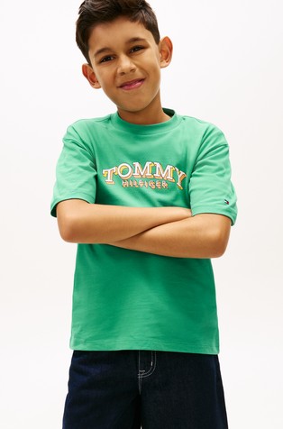 Logo majica s kratkimi rokavi iz bombažnega jerseya