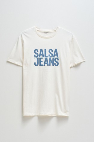 SALSA JEANS Logo majica s kratkimi rokavi Bela - White 8