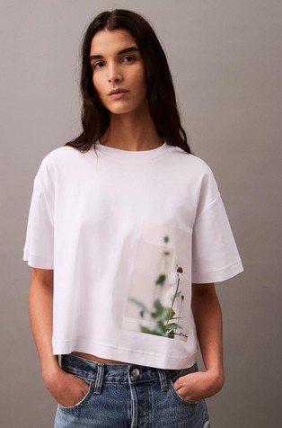 Cropped Floral Print T-shirt