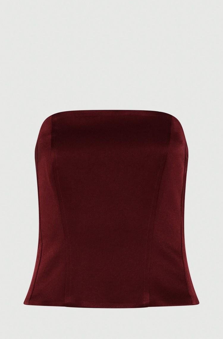MARELLA Satenast korzet Rdeča - Bordeaux 