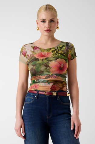 Floral print short-sleeve top