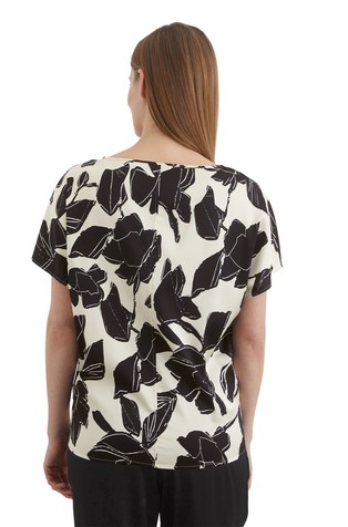 MARC O'POLO Stretch viscose T-shirt with pattern Brown/Beige 2