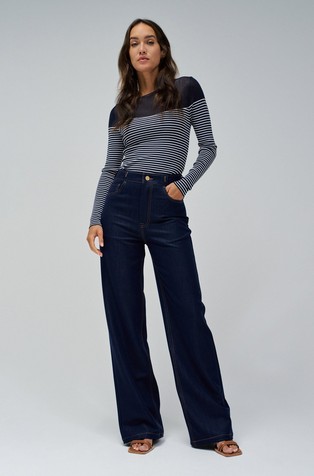 SALSA JEANS Sweater with transparency Blue / White 4
