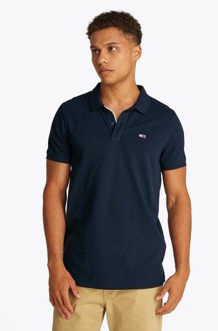 Slim fit polo majica z logo zastavico