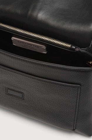 COCCINELLE Dorian Small Grained Leather Shoulder Bag Black 5