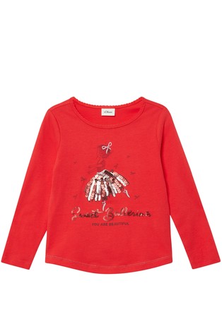 Cotton long-sleeved shirt with sequins