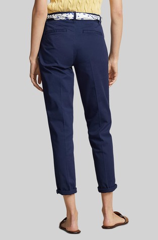RALPH LAUREN Slim fit bombažne chino hlače Modra - Blue 2