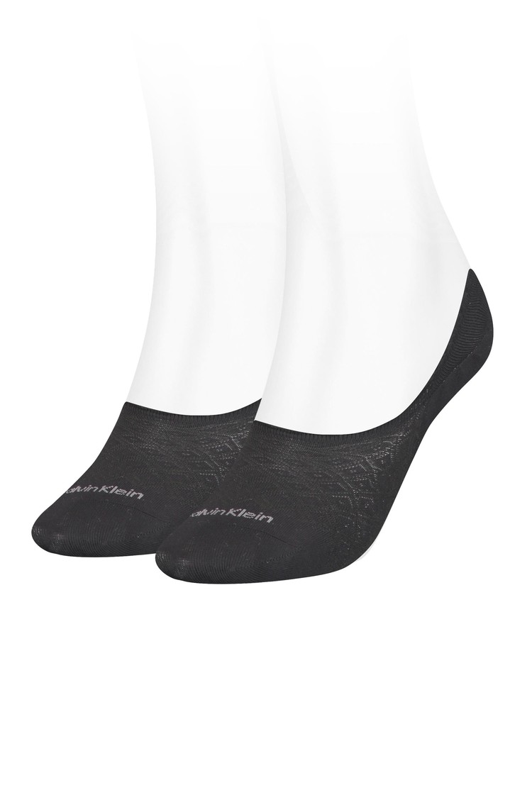 CALVIN KLEIN Paket 2 parov logo stopalk Črna - Black 