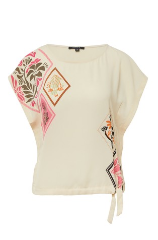 COMMA Relaxed fit viscose-blend tee Beige 3