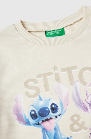 BENETTON Lilo &amp; Stitch ©Disney bombažen pulover Bež - Beige 3