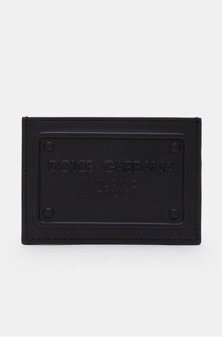 Calfskin card holder with raised logo