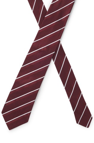 HUGO BOSS Silk tie with diagonal stripes Red 2