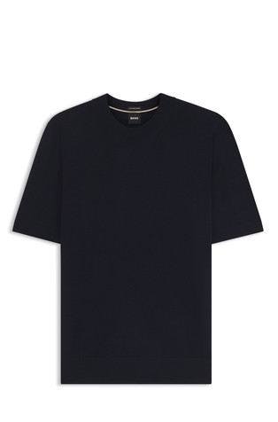 Short-sleeved sweater in merino wool